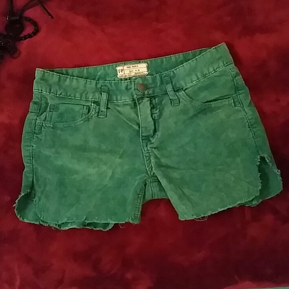 Free people green corduroy shorts