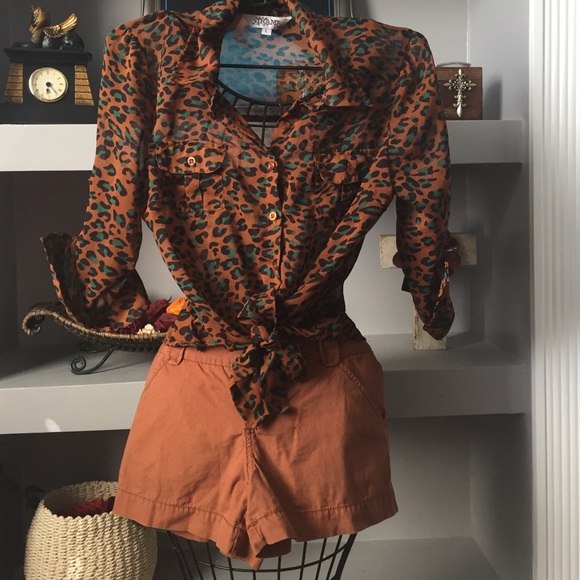 🔥Sheer cheetah button up🔥