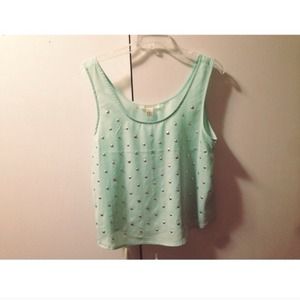 Mint studded crop top