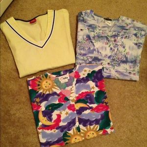 3 scrub tops