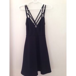 Sexy Caged Black Flare Dress