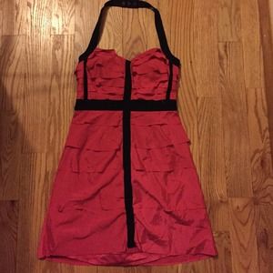 Halter dress with ruffles