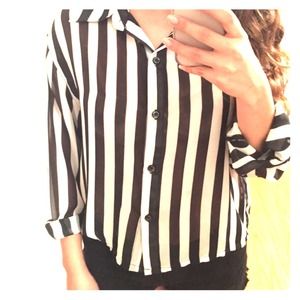 Foreign Exchange black and white striped top.