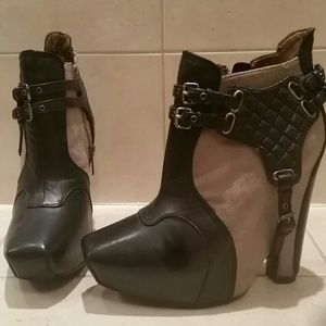 Never worn suede and leather booties!