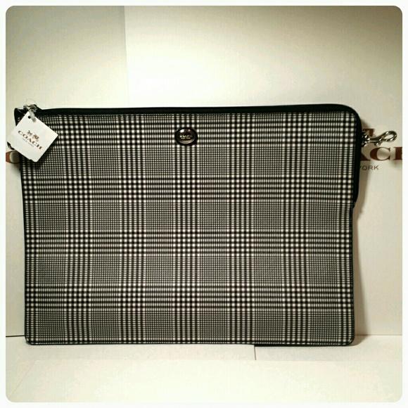 Coach Handbags - New Coach plaid laptop sleeve tech bag