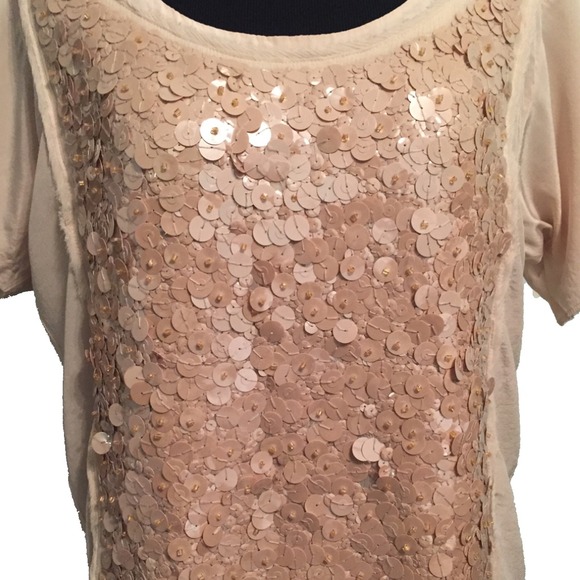 🚩GIFTED🚩Crew Silk and Sequin Tee - Picture 4 of 4