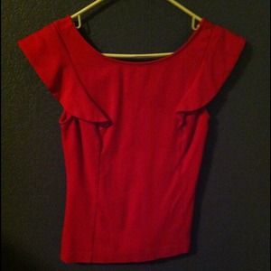 Red Open Back Top