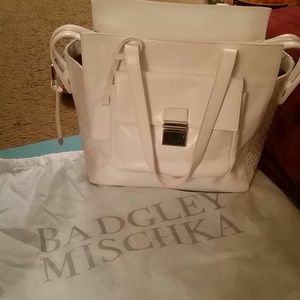 Badgley Mischka white purse