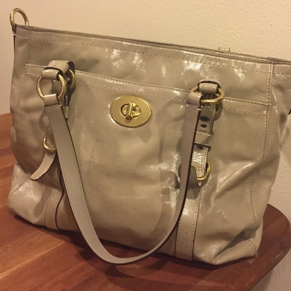 Coach Purse with Gold Accents
