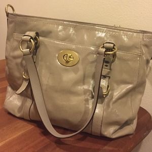 Coach Purse with Gold Accents