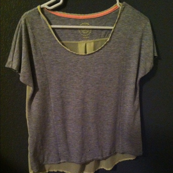 Gray and Yellow Sheer Back Shirt