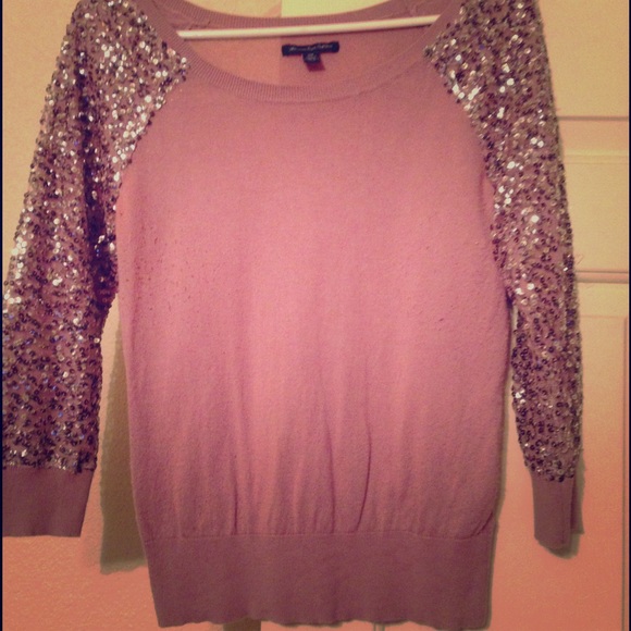 Dusky Rose Sequin AE sweater