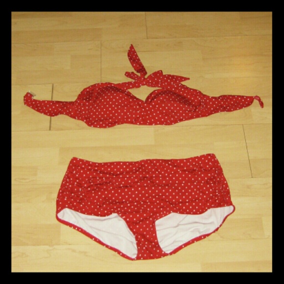 Retro Polka Dot High Waisted Bikini