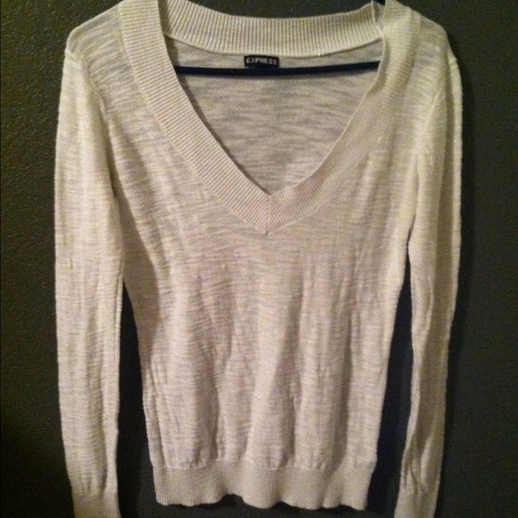 White Long Sleeve Heather Top