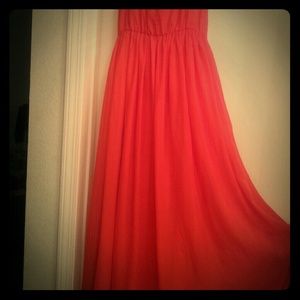 Red maxi dress