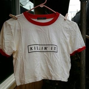 Brandy Melville "KILLIN' IT" crop top.