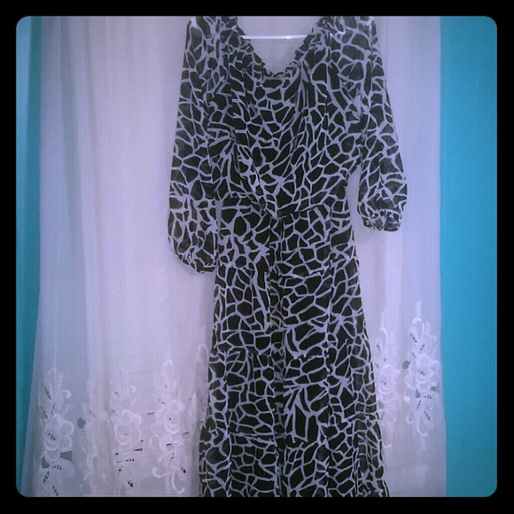 Long Black and White Dress
