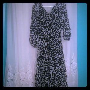 Long Black and White Dress