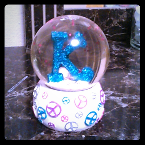 Letter "K" Water Glitter Globe