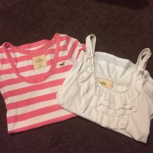 Hollister tank & short sleeve top.