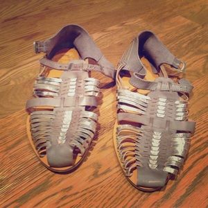 Ecoté Silver Moni Buckled Huarache Sandal