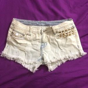 Studded Distressed Shorts.