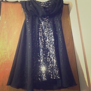 Sequined Blue Silver Formal Dress