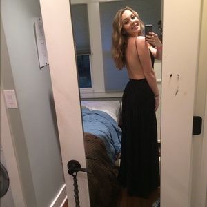 Black Open Back Maxi