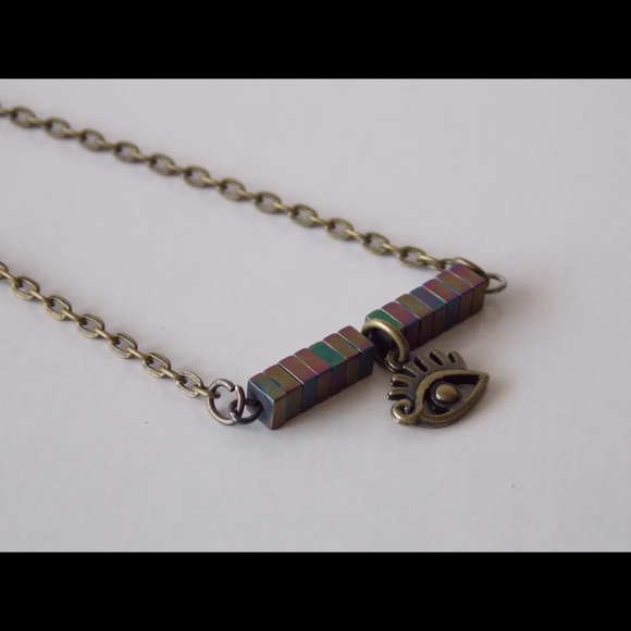 Handmade eye of Horus necklace