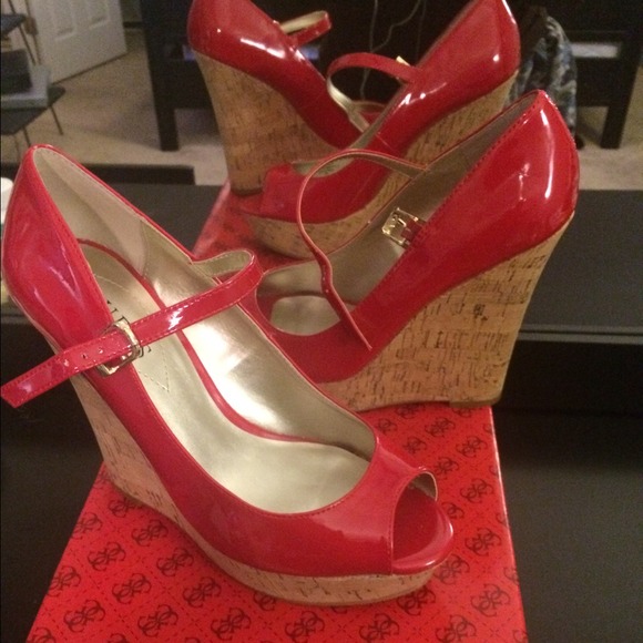 GUESS Red Wedges