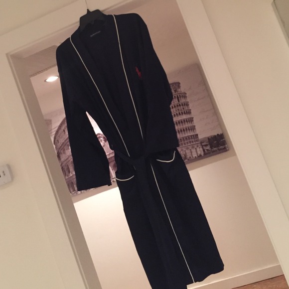 Ralph Lauren navy cotton robe