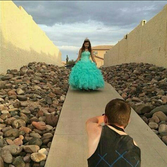 Teal beautiful dress