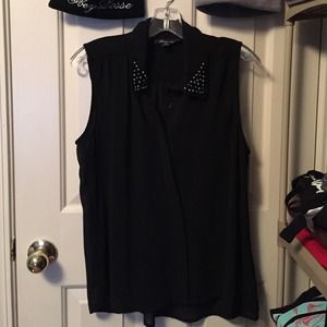 ‼️Black Studded collar tank