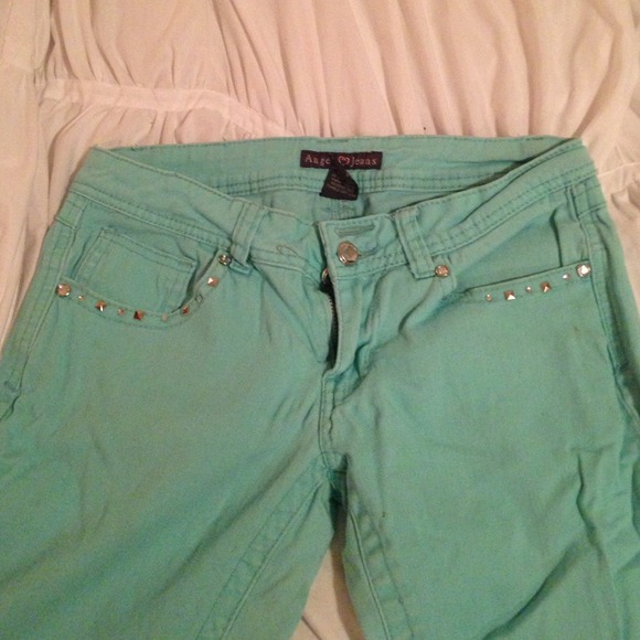 Blingt Teal skinny jeans - Picture 3 of 4