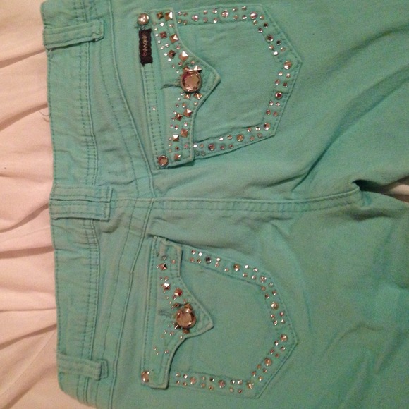 Blingt Teal skinny jeans - Picture 4 of 4