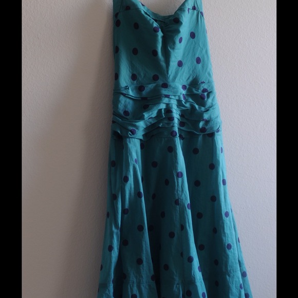 Green & blue polkadot Marc Jacobs Halter Top Dress - Picture 4 of 5