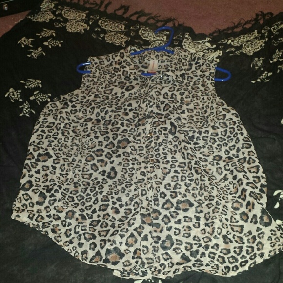 cheetah print blouse