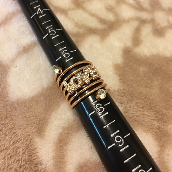 Love Rhinestone Spring Ring - Picture 4 of 5