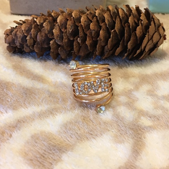 Love Rhinestone Spring Ring - Picture 5 of 5
