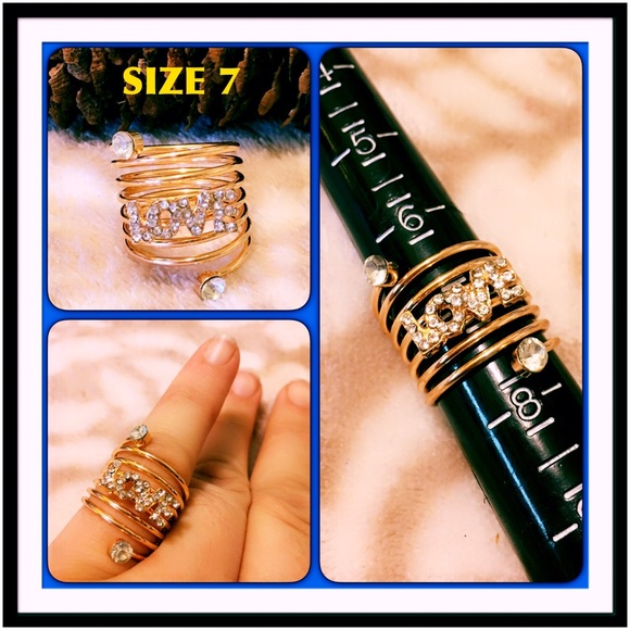 Love Rhinestone Spring Ring - Picture 3 of 5
