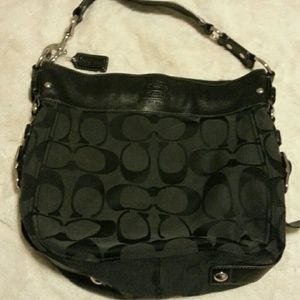 Coach Signature Black Slouchy Purse