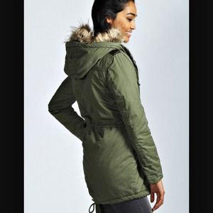 Boohoo Naomi (detachable) faux fur hooded parka