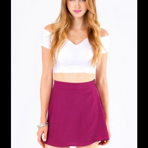 Tobi - around the globe skirt - berry
