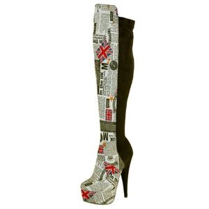 UK print knee boot