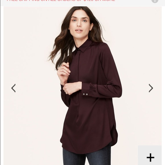 LOFT petite tunic. Beautiful plum color!