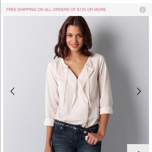 LOFT Scalloped Riffle Blouse