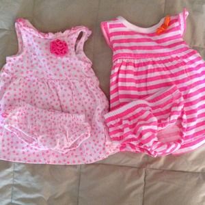 0-3 month lot Hot pink dresses