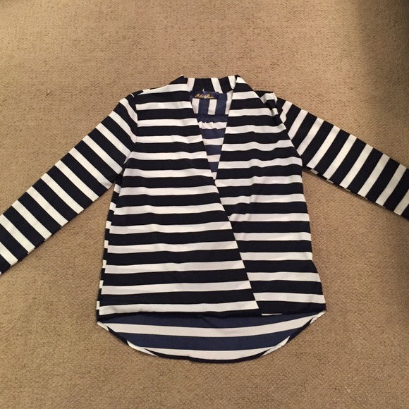 Francesca's navy and white striped top