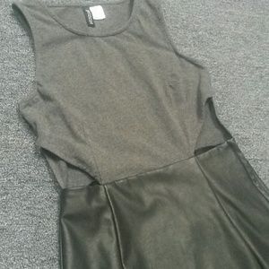 H&M faux leather cutout dress