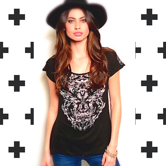 💋NOW Available Tops - Lace Back with Rhinestone Light-Weight Top